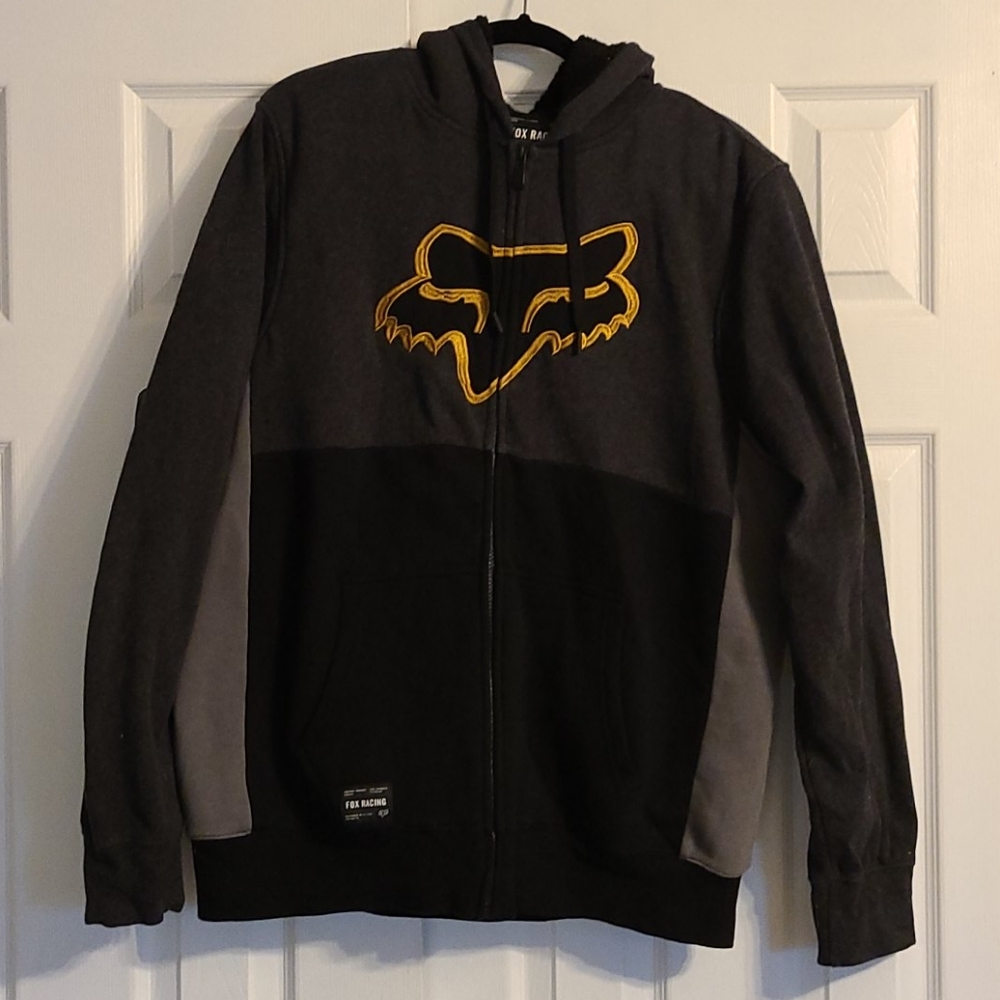 FOX MEN'S LARGE HEAVY SWEATSHIRT GOLD/BLACK/GREY